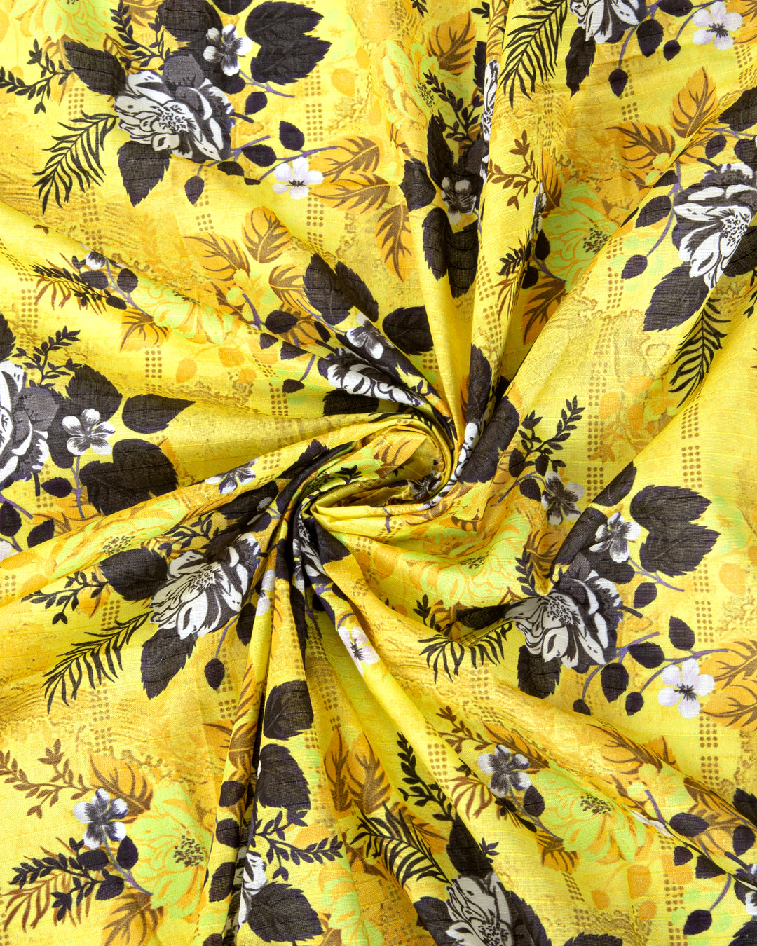 Yellow Floral Printed Unstitched 2-Piece Suit