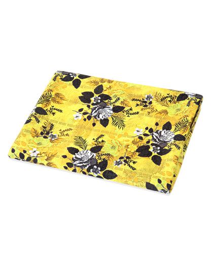 Yellow Floral Printed Unstitched 2-Piece Suit