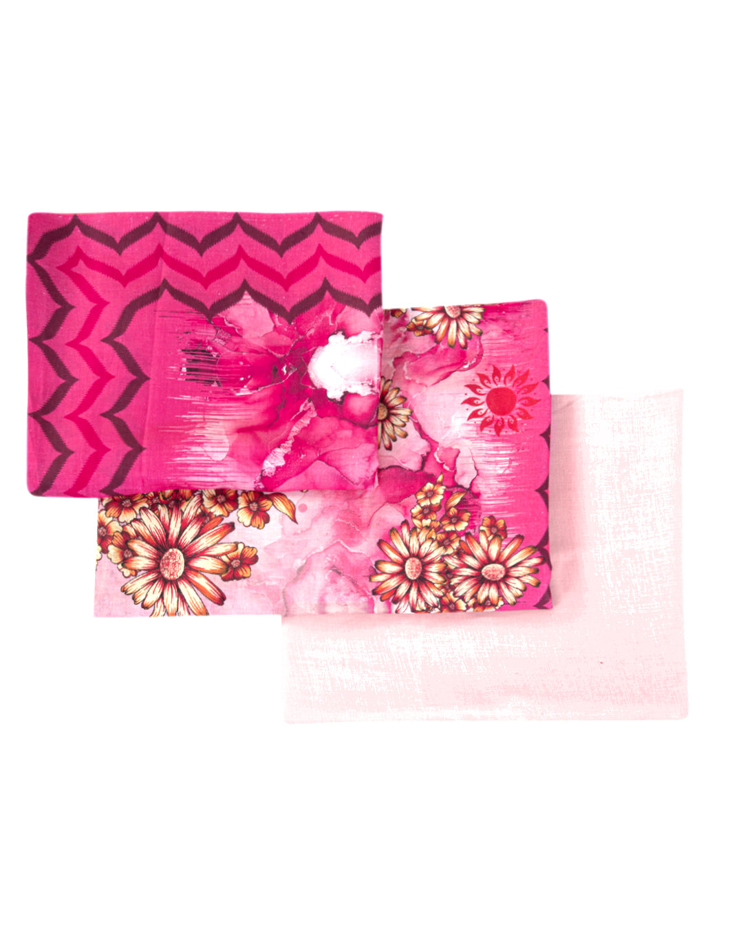 Pink Floral Printed Unstitched Lawn 3-Piece Suit