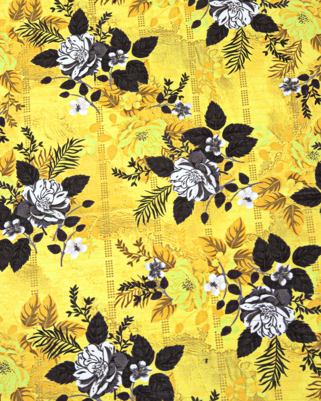 Yellow Floral Printed Unstitched 2-Piece Suit
