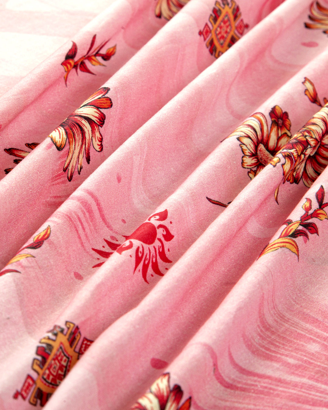 Pink Floral Printed Unstitched Lawn 3-Piece Suit