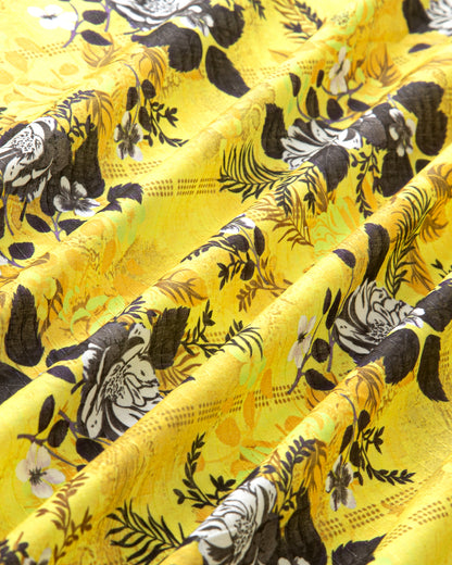 Yellow Floral Printed Unstitched 2-Piece Suit